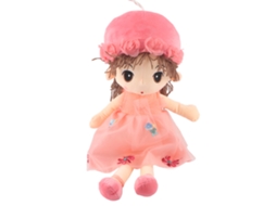 Boneca De Pelúcia Infantil Menina Desenho Animado Macia Rosa 50cm Presente Decoração