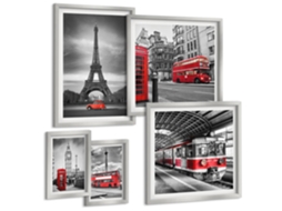 Conjunto De Pinturas Vistas Estilosas De Londres Paris Espelharte (5 Peças)