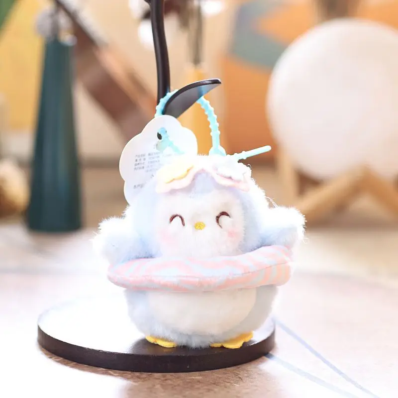 Chaveiro de Pelúcia de Pinguim Fofo de Verão, Decoração Estilosa para Bolsa, Chaveiro para Carro MDUG (azul)
