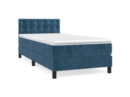 Cama com Molas/colchão 90x200 Cm Veludo Azul escuro MAISON EXCLUSIVE