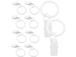 Conjunto De 10 Prendedores De Cortina Com Argolas De Ferro Brancas Conjunto De 10 Prendedores De Cortina Com Argolas De Ferro Brancas,
