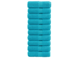 Vidaxl Toalhas De Bidé Premium Solund 10pcs 30x50 Cm 600 Gsm Turquesa