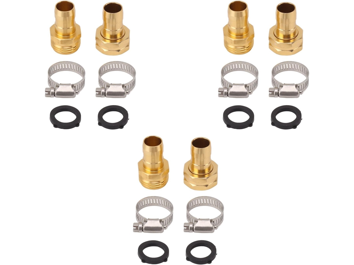 Kit De Reparo Mangueira Jardim 3 Peças, Conector Com Braçadeiras Aço