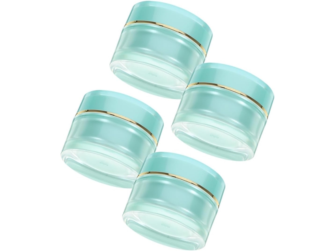 Conjunto De 4 Potes De Creme Vazios E Recarregáveis, Pequenos Recipientes Para Viagem Com Tampas À Prova De Vazamentos.