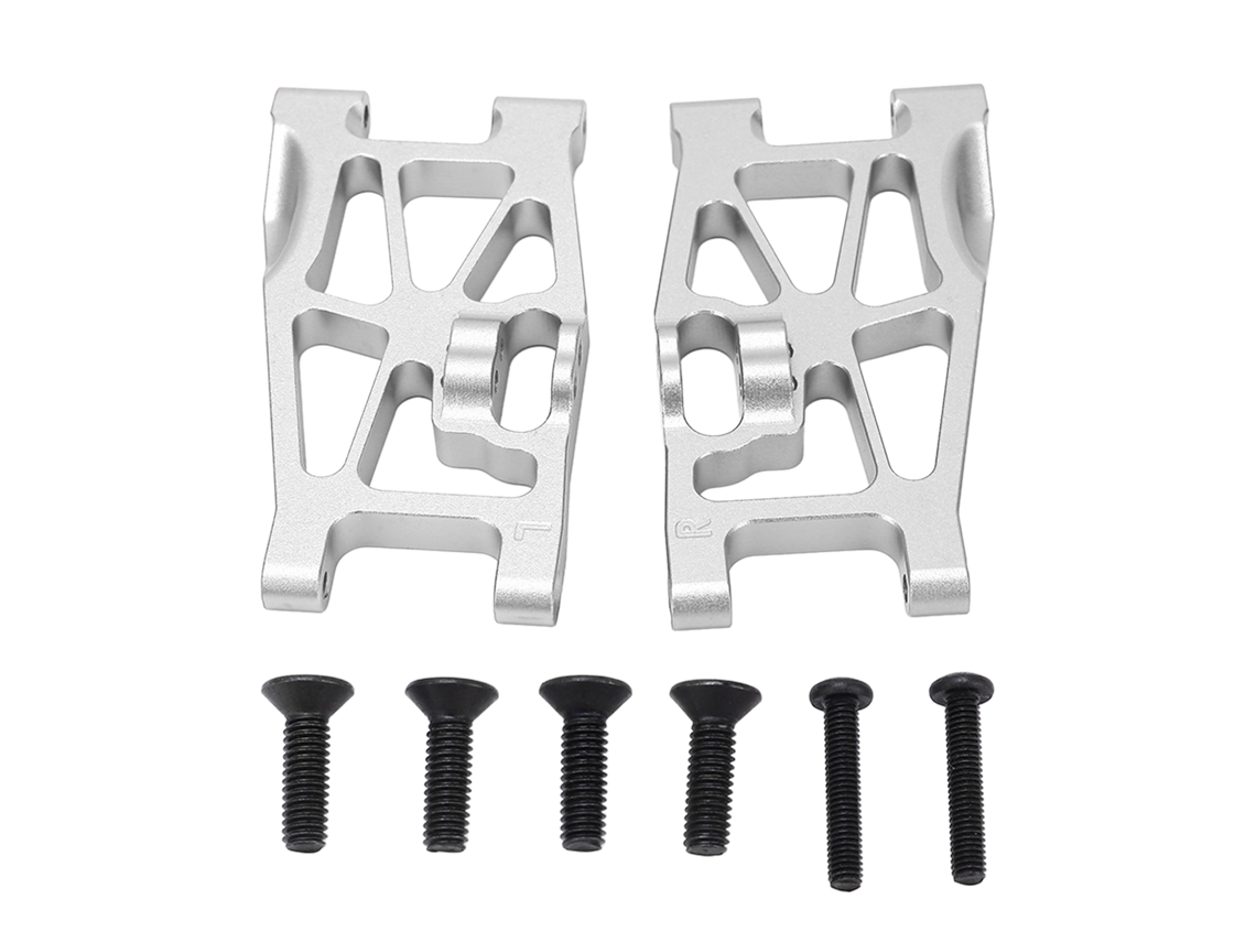 Conjunto de braços de suspensão dianteiro e traseiro de alumínio para carros rc losi hammer rey 1/10 prata S/MARCA
