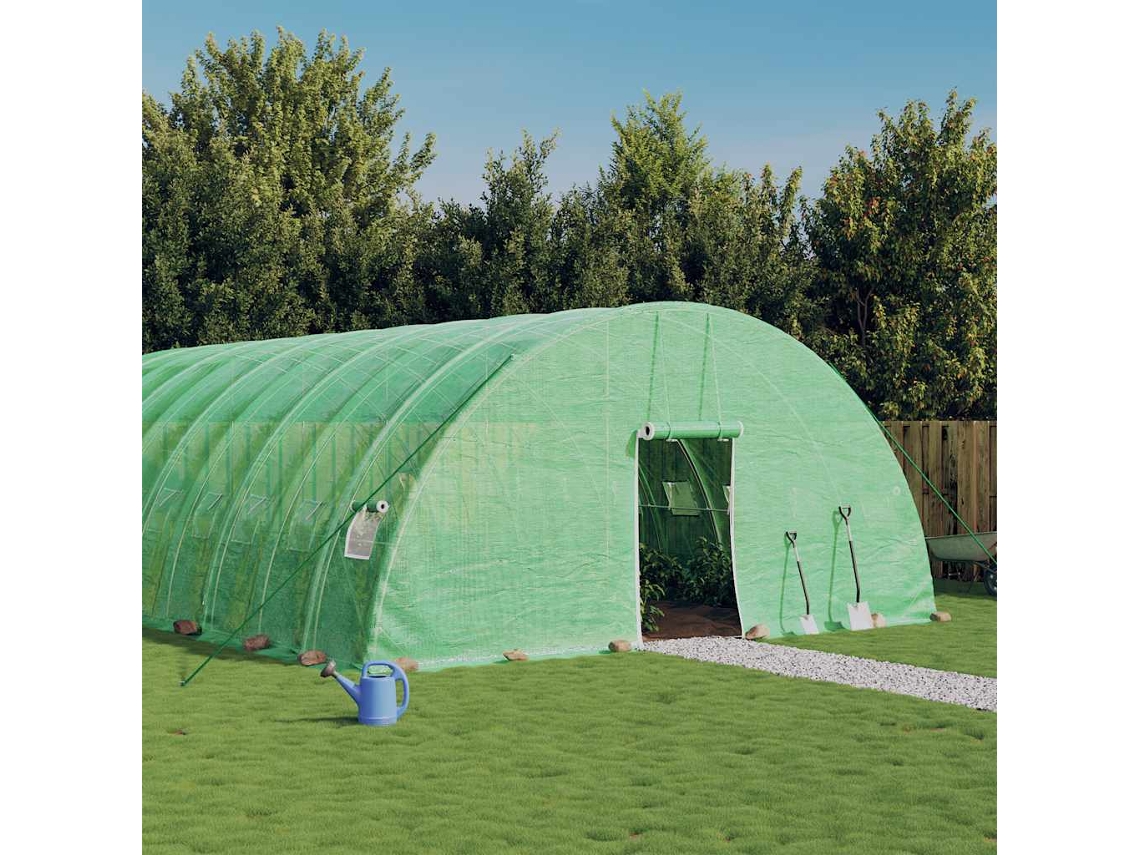 Vidaxl Estufa Com Estrutura De Aço 120 M² 20x6x2,85 M Verde