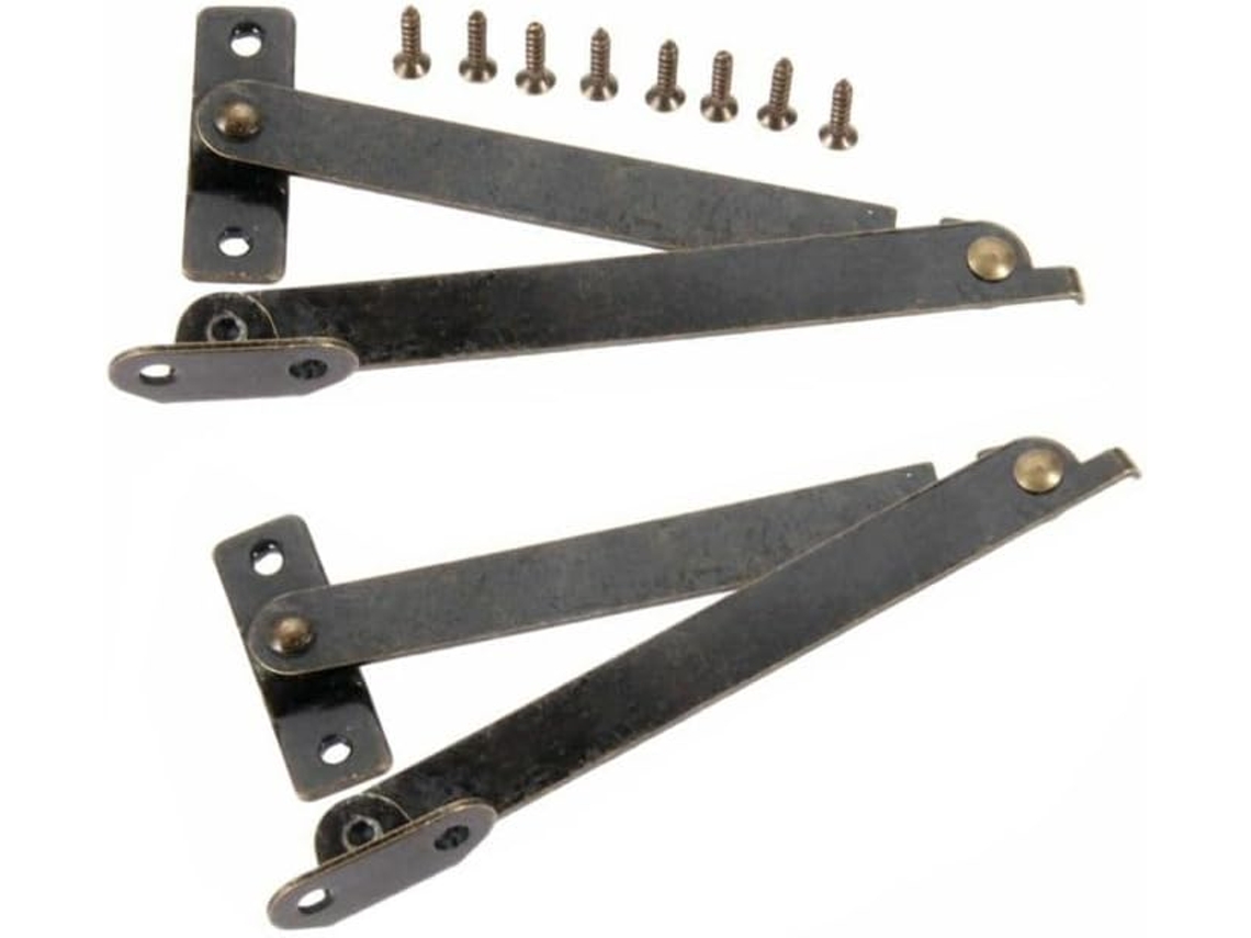 Conjunto De 2 Dobradiças Suporte Para Tampa Em Bronze Antigo Caixas Joias E Vitrines, Dobradiça De Ferro 4, 25 Polegadas