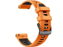 Pulseira De Borracha De 22 Mm Para Garmin Fore Runner 965/955 Olysi Shop (laranja E Preto)
