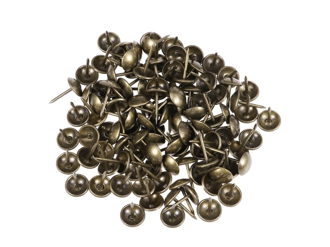 Kit De 100 Tachas Decorativas Metal Com Cabeça Redonda Para Portas