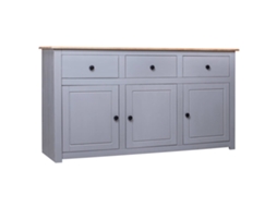 Vidaxl Aparador 135x40x80 Cm Pinho Maciço Panama Cinzento