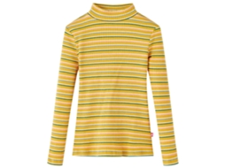 T-shirt Manga Comprida Para Criança De Meia Gola Cor Ocre 104