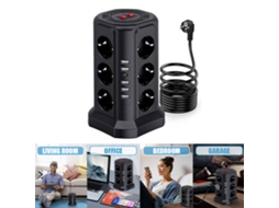 Laxiscreed Tomada Em Torre 2500w, Compatível Com 110-250v, Design Prático Para Diferentes Ambientes