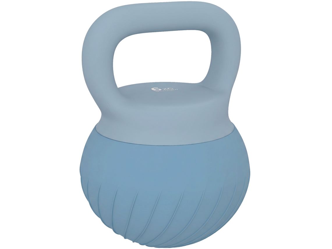 Kettlebell 6kg Areia Metal Pega Antiderrapante Azul Claro