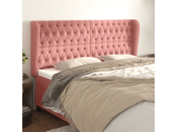 Cabecero con Alas de Terciopelo 183x23x118/128 cm Rosa
