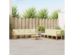 Vidaxl Conjunto De Sofás Para Exterior 9 Unid. Branco E Creme