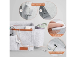 Lurelia Bolsa De Cabeceira, Em Feltro, Suspensa, Com Bolsos, Para Cama, Leitura Fácil