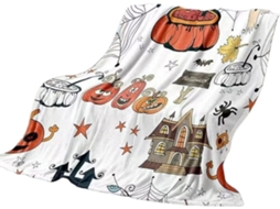Manta Pequena Syjym Halloween em Flanela com Estampa Digital Confortável Macia e Quente de Dupla Face Ideal Pa