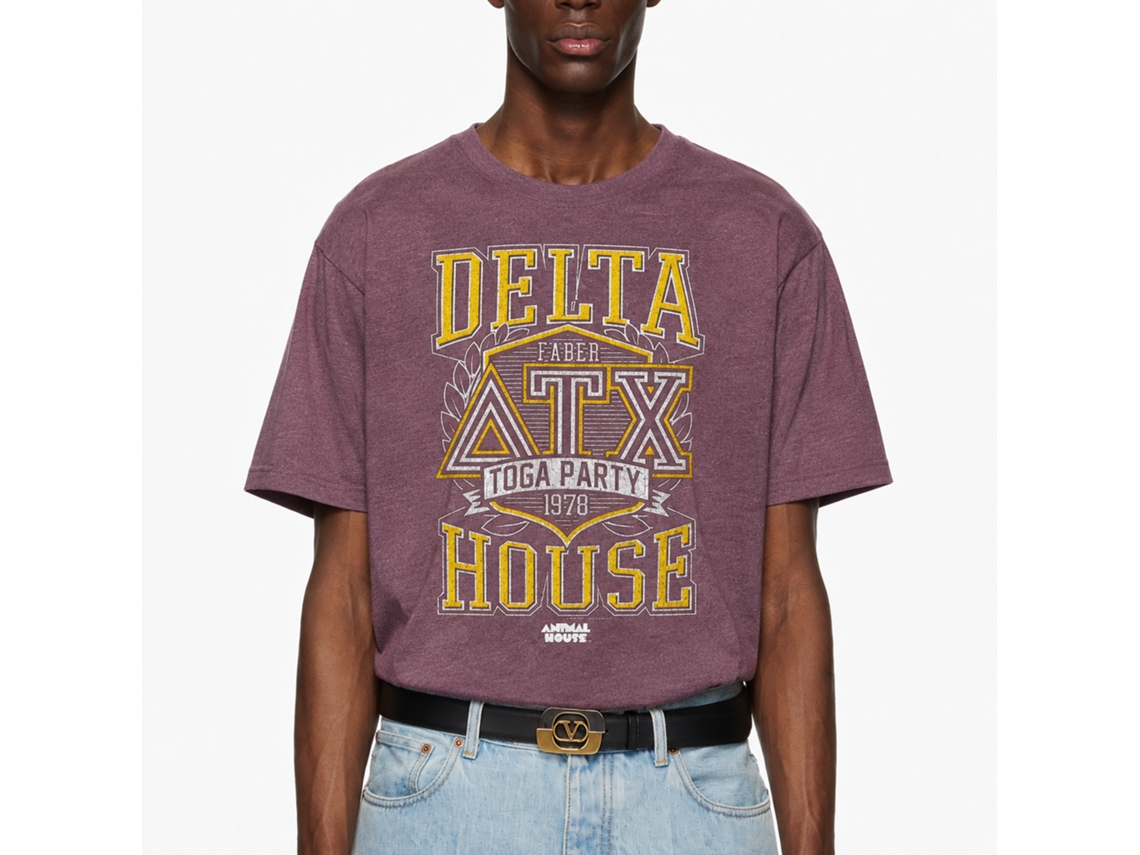 Rockinstone Animal House Movie Toga Party '78 Heather Light Maroon Adult T-shirt Size:s