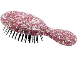 Escova De Cabelo Portátil Mini Brilhante Com Almofada Ar Para Meninas E Crianças, Design Fofo E Compacto, Rosa