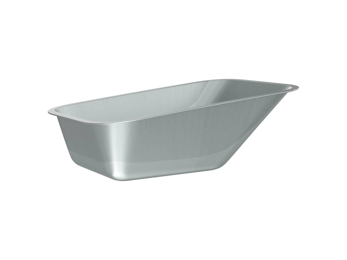 Conjunto 1 Bandeja De Carrinho De Mão Vidaxl Prateado Aço (88 X 60 X 32 Cm)