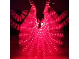 Laxiscreed Asa De Borboleta Com Luz Led E Bastão Telescópico Vermelho, Alimentada Por 3 Pilhas Aa