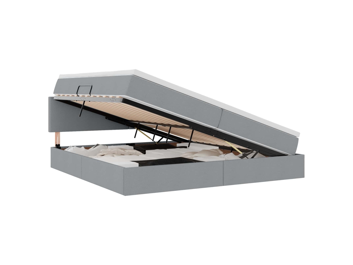 SYFAX™ Cama de Armazenamento Led com Colchão Cinzento claro