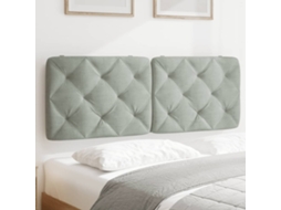 Almofadão de cabeceira 140 cm veludo cinzento-claro
