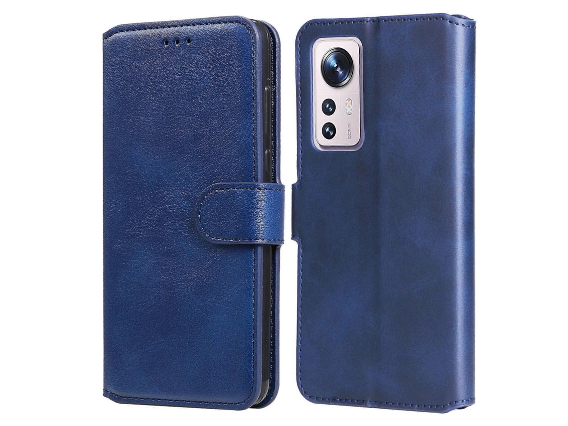 Capa De Celular Flip Em Couro Texturizado De Bezerro Clássico Para Xiaomi 12 / 12x