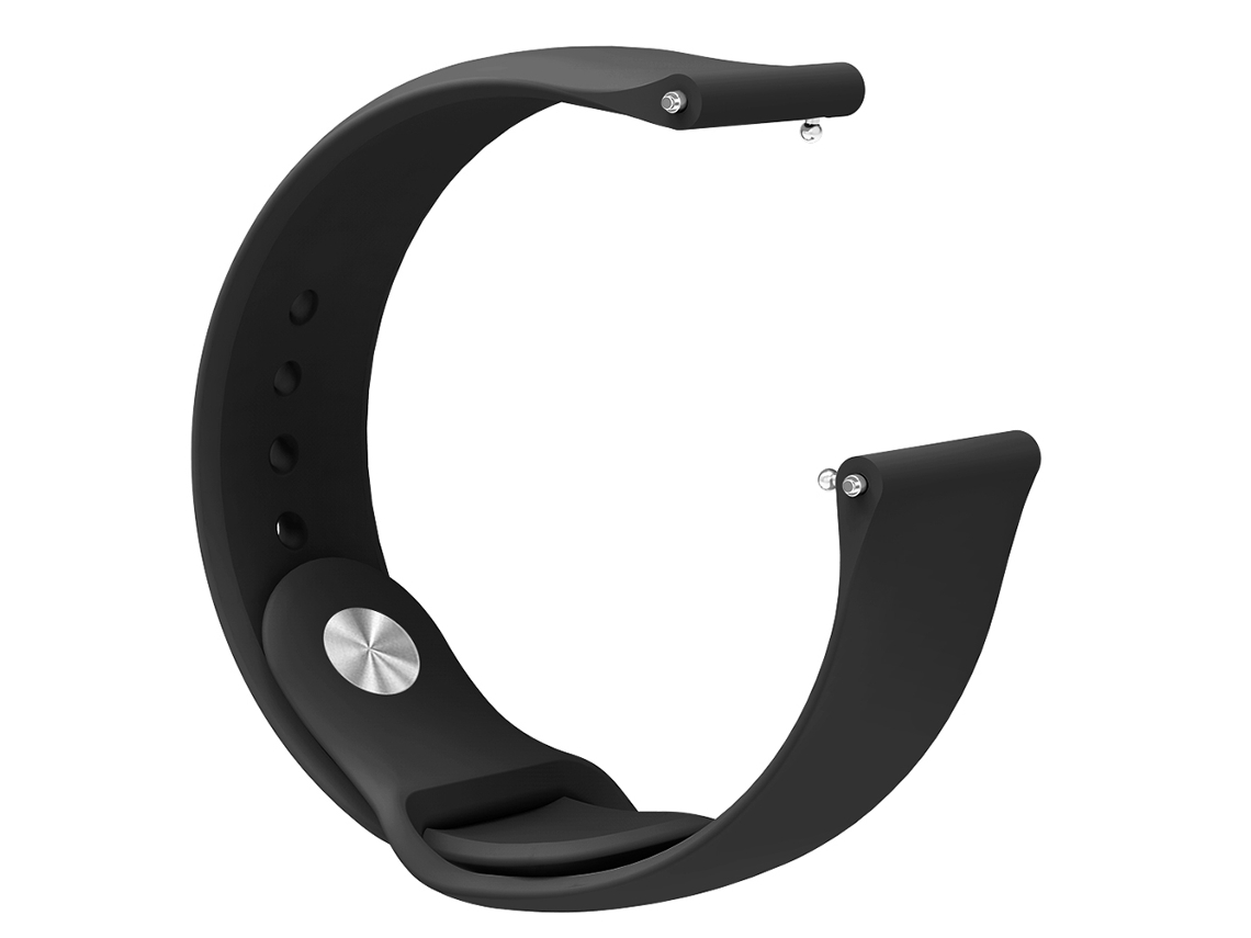 Cinto de silicone para Garmin Active 3, respirável, preto, 20mm