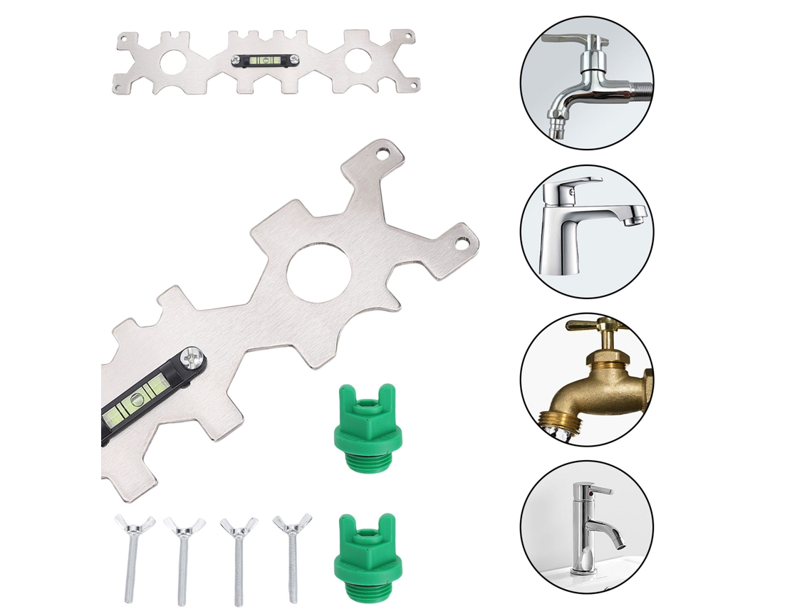 Chave de Ajuste Ferramenta Multiuso para Tubos de Água e Saneamento 15 em 1 EOOCOO (nívelamento e Reparo, Instalação e Manutenção)