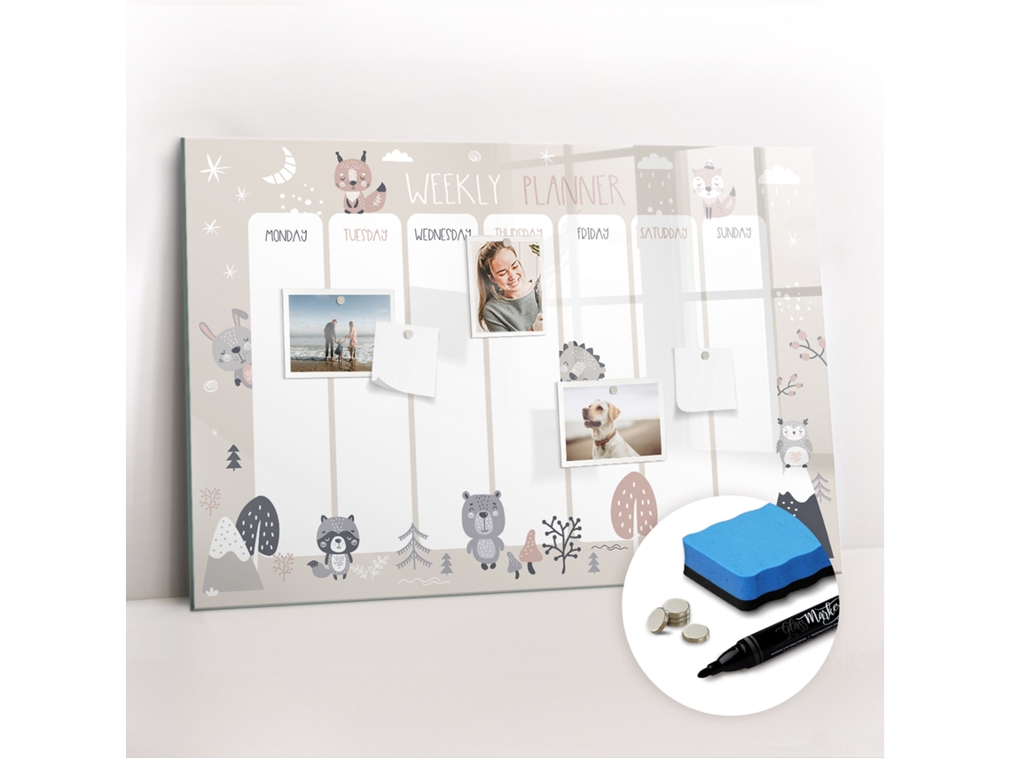 Quadro Magnético Decorativo Planeador De Animais Para O Escritório Espelharte (90x60 Cm)