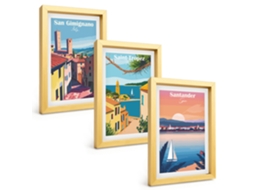 Composição De Quadros Paisagens Urbanas Italianas Espelharte (3 Peças 20x30 Cm)