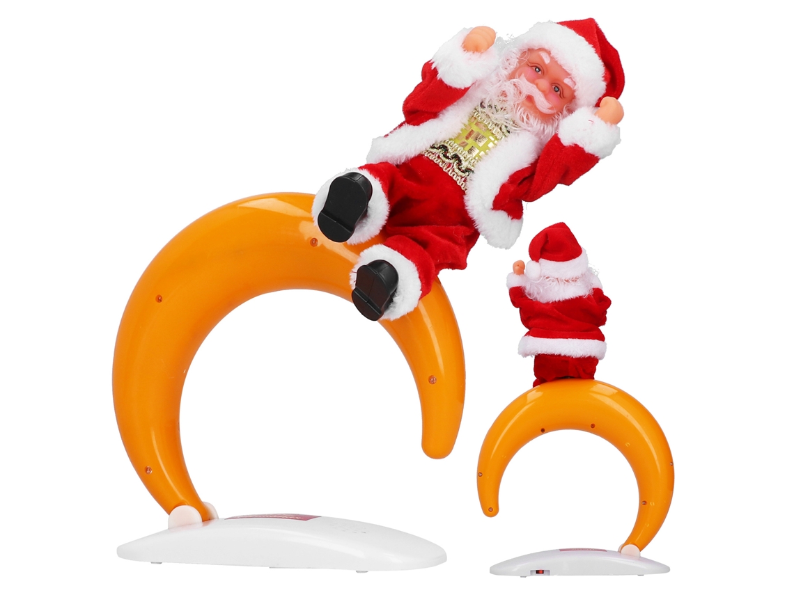 Primerox boneca Papai Noel de Natal Dançante com Base Lua Decorativo Brinquedo Presente para Crianças