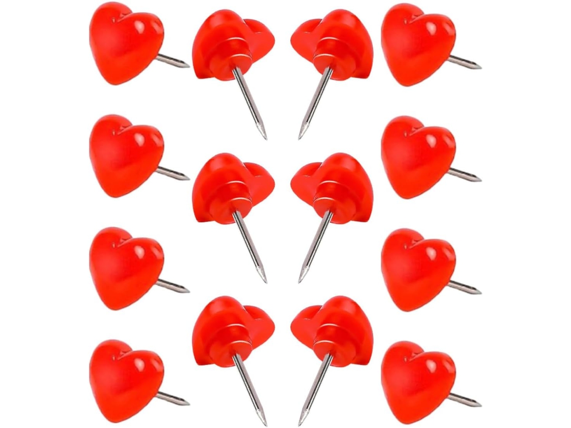 Yardwe Conjunto De 50-tachinhas Decorativas Em Formato Coração Para Decorar Quadros Negros E Paredes Ambientes