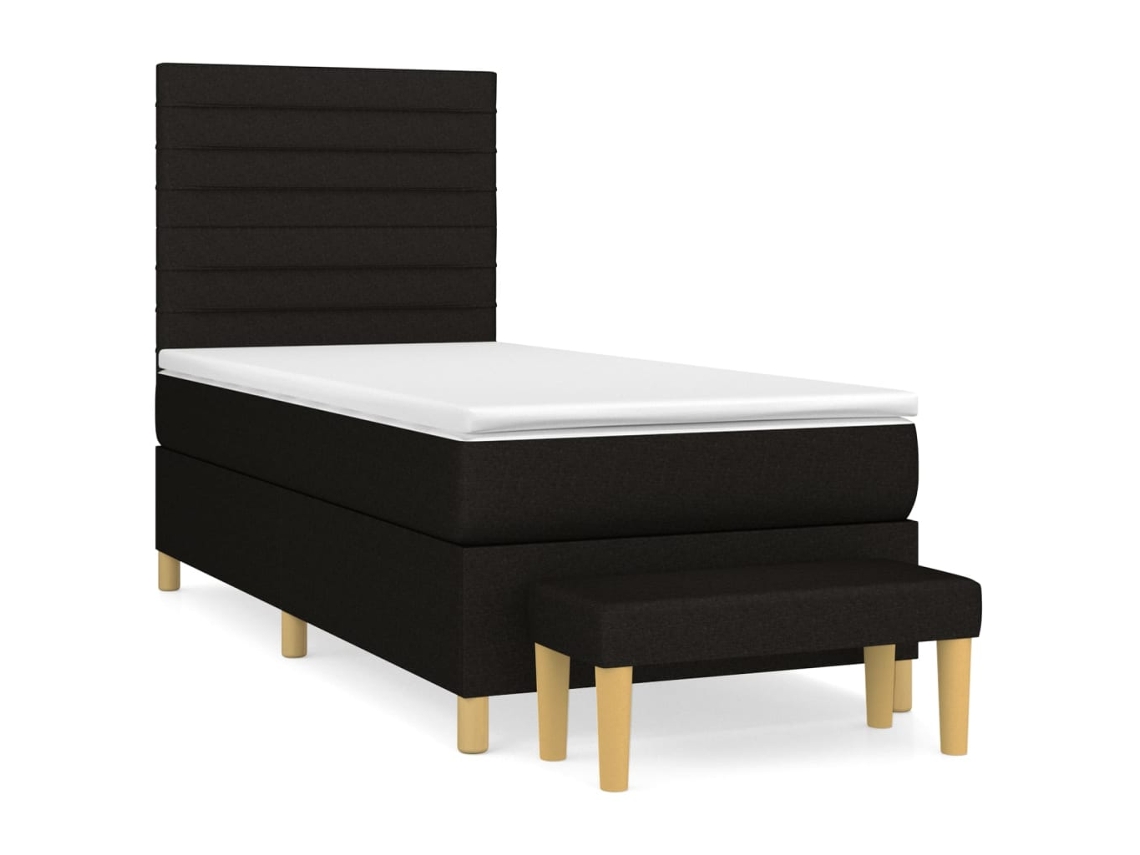 Cama com Molas/colchão 90x200 Cm Tecido Preto MAISON EXCLUSIVE