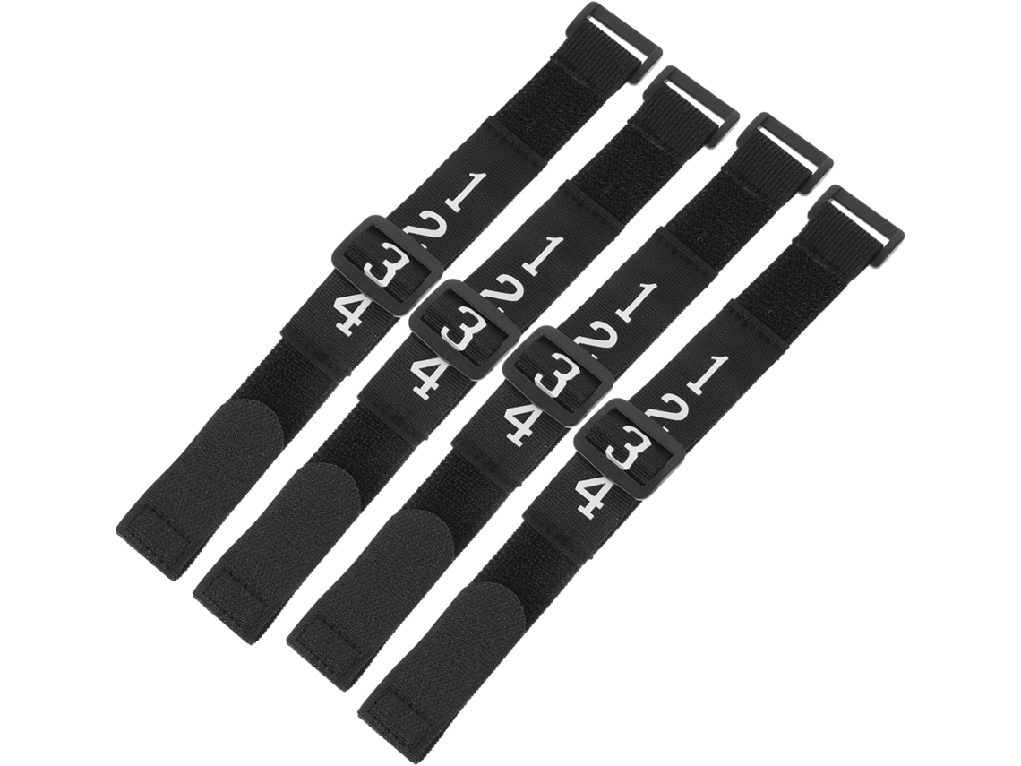 Conjunto de 4 Munhequeiras Numeradas para Árbitros de Futebol, Design For The Pulse, Material em Nylon e Liga Metálica