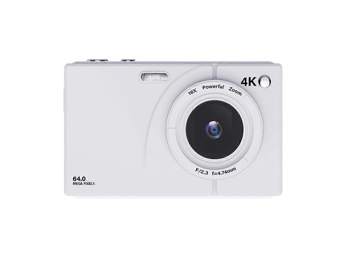 Câmara Digital 4k Ccd 64mp Com Wi-fi, Zoom 16x, Ecrã De 2,8 Polegadas E Cartão De 64gb, Branca