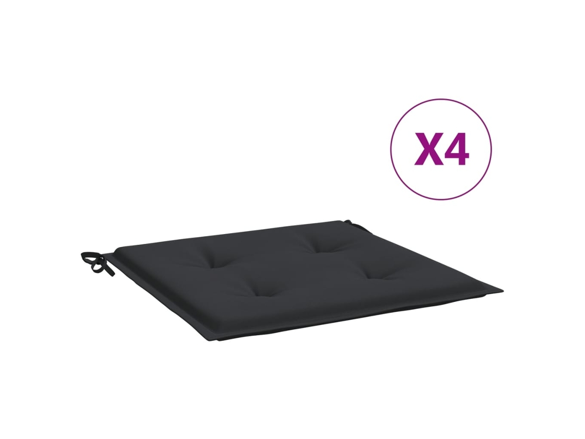 Chair Cushion, Chair Cushions Vidaxl Preto Tecido (50 X 50 X 4 Cm)