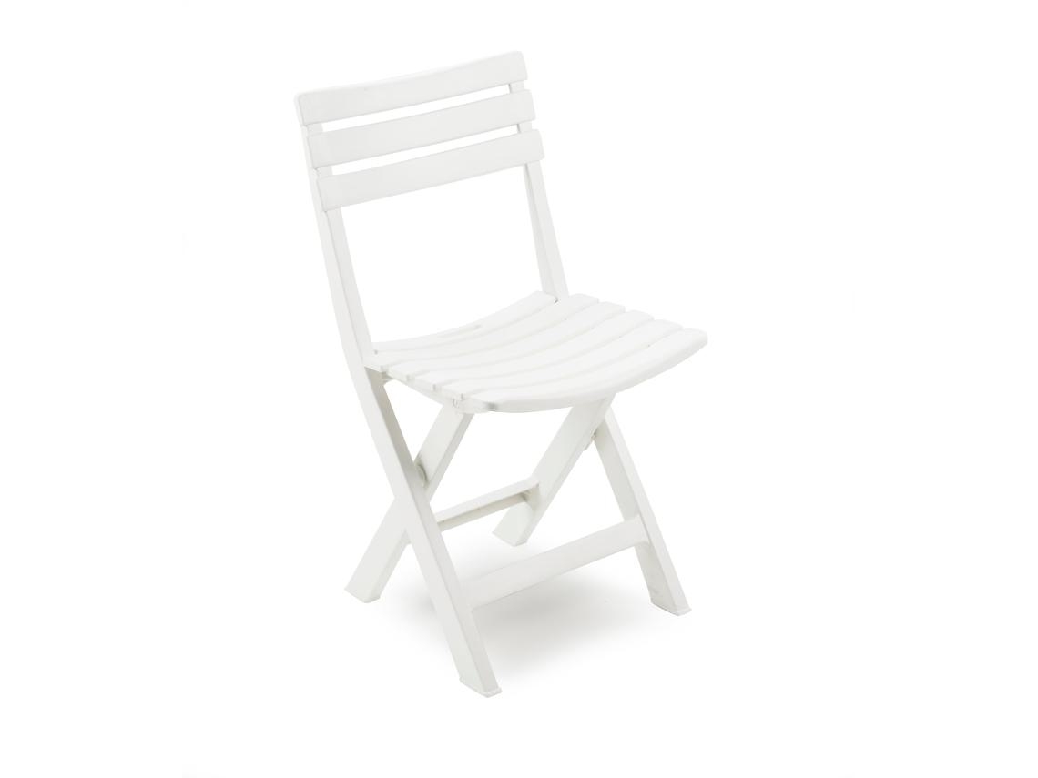 Conjunto de 4 Cadeiras Dobráveis Birki Branco IPAE PROGARDEN (44x41x78cm)