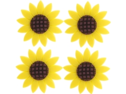 Conjunto de 4 acessórios decorativos para difusor de aromas de girassol com clipe.