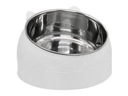 Tigela para Ração de Animais de Estimação, para Gatos com Abertura Inclinada, de Aço Inoxidável, Recipiente para Comida, Água, 800 Ml AQUAFORGE