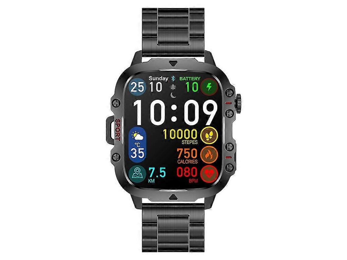 Relógio Inteligente Qx11 Com Tela Colorida De 1,96 Polegadas, Pulseira De Aço E Suporte Para Chamadas Bluetooth.