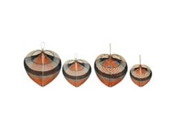 Decoração de Parede HOME ESPRIT Castanho Preto Bege Natural Colonial Leque 57 x 1 x 71 cm (4 Peças)