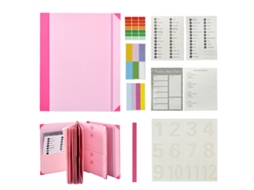 Pastas organizadoras com diversos compartimentos para documentos, passaportes, contratos, recibos, certificados, etc. Rosa