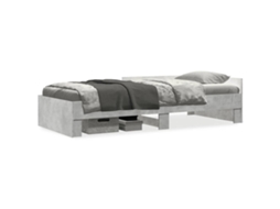Estrutura de Cama MAISON EXCLUSIVE Derivados de Madeira Cinza Cimento (90x190 cm)