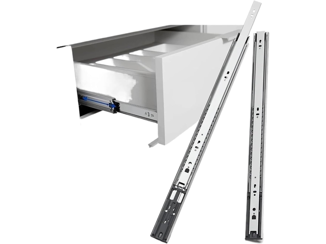 Rolamento De Esferas Runners, 3 Seções, 100lb, Extensão Total, Montagem Lateral, 12-16 Polegadas, 2 Peças 16 Polegadas