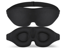 Máscara de Dormir para Viagens e Voos, Preta para os Olhos Sem Nariz, Blackout 3d Estéreo AQUAFORGE