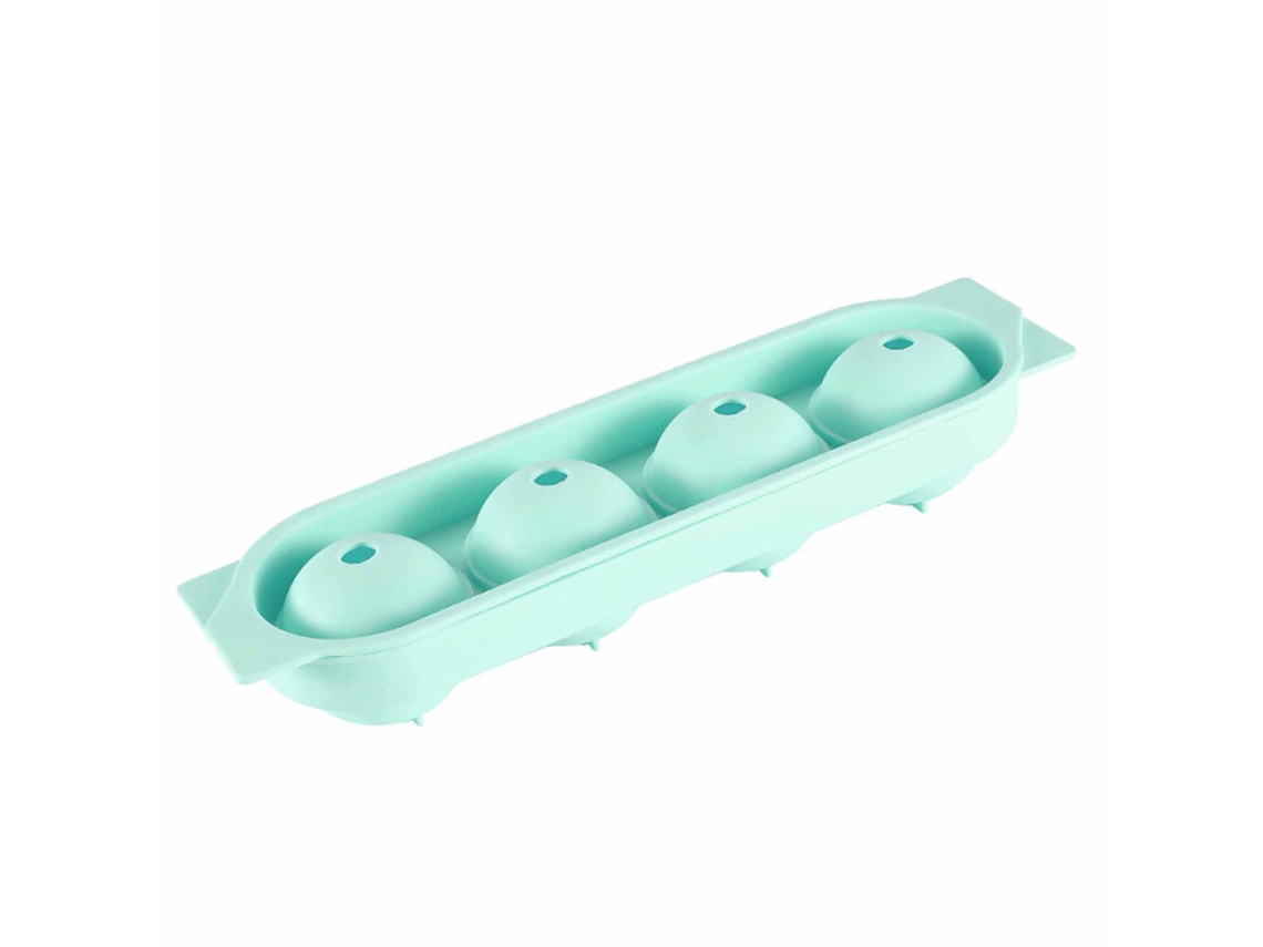 Nova Line molde de Gelo em Silicone com 4 Compartimentos Bola Redonda com Tampa para Freezer
