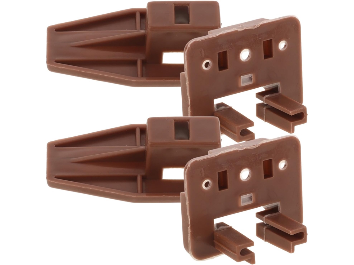 Kit Com 2-batentes De Plástico Marrom Para Corrediças Gavetas Armários
