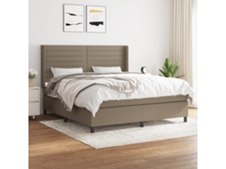 Vidaxl Cama Com Molas/colchão 180x200 Cm Tecido Castanho-acinzentado